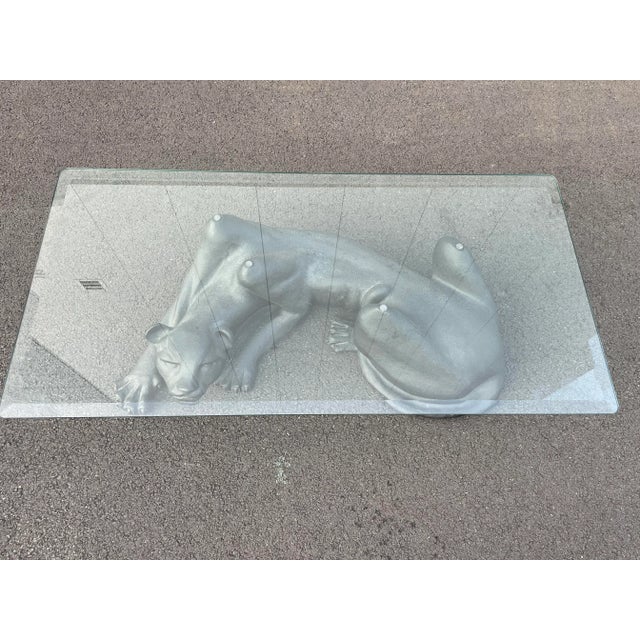 Mid century modern black panther coffee table to spice up your home if you have safari theme or love big cats! Dimensions...