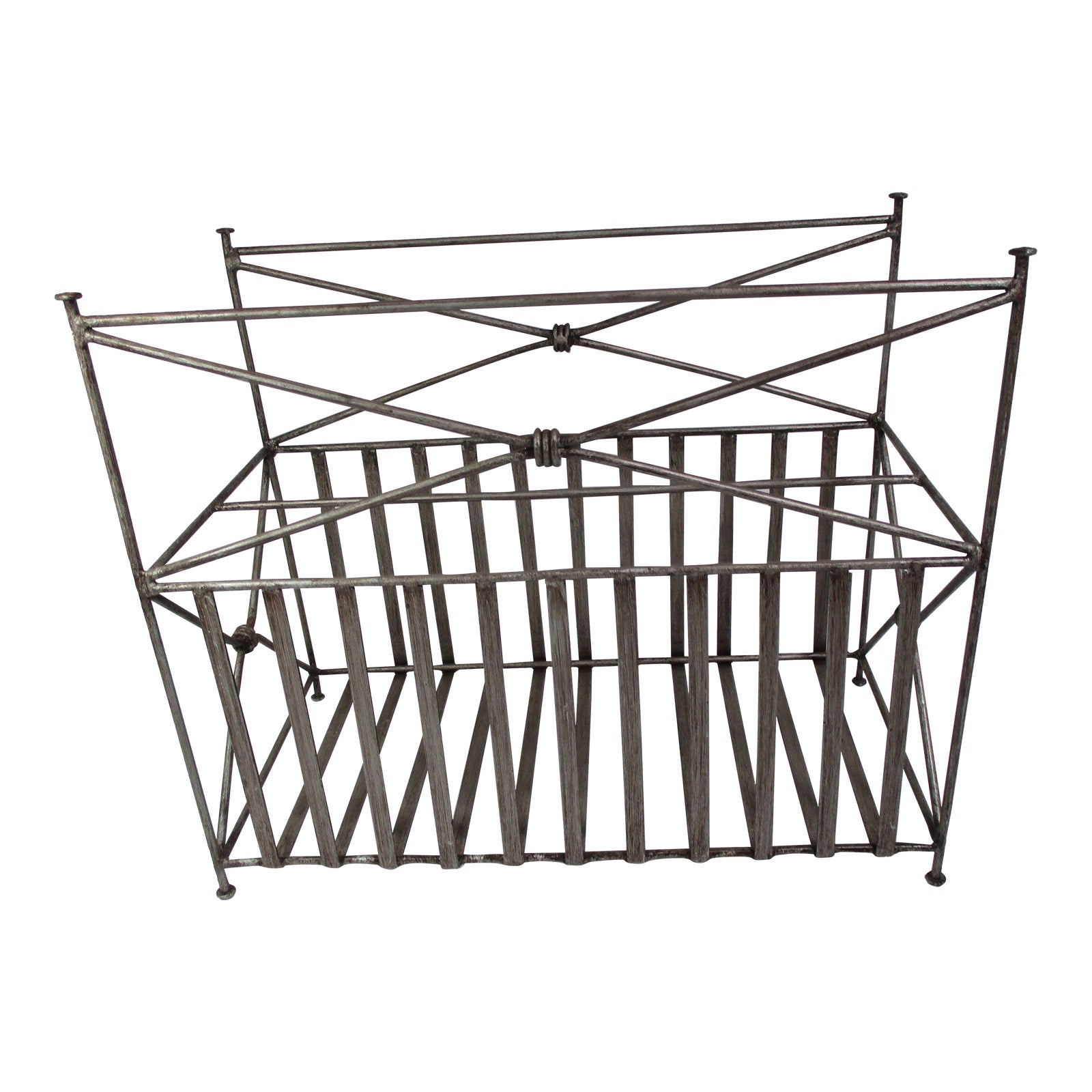 Mid 20th Century Iron Magazine Rack | Chairish