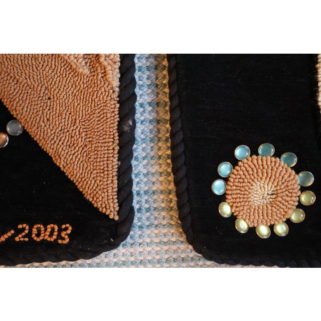 Vintage 2003–2004 Judi Boisson Hand-Hooked Equestrian Horse & Saddle Velvet Pillow Covers – Pair For Sale In Washington DC - Image 6 of 18