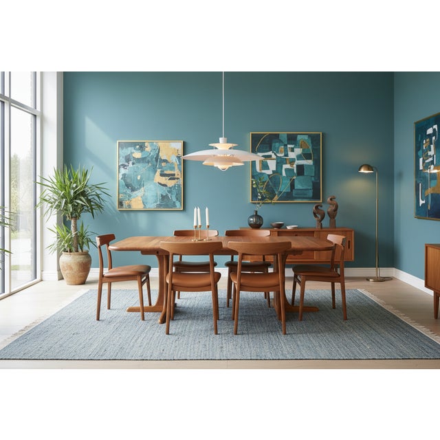 Vintage Extendable Dining Table in Teak with Two Extension Leaves, 1960s For Sale - Image 9 of 13