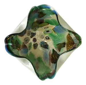 Silver Flecked Murano Glass Dish Bowl Catchall