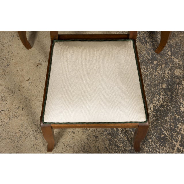 Set of Six 1930s French Art Deco Mustache Back Walnut Dining Chairs For Sale - Image 4 of 18