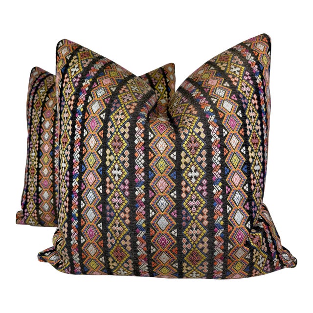 Pollack "Bohemia" in Queen 22" Pillows-a Pair For Sale