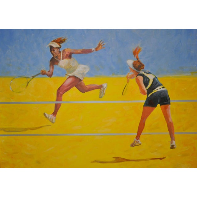 Early 21st Century Dorota Zych-Charaziak, Yellow Court, 2020, Oil on Canvas For Sale - Image 5 of 5