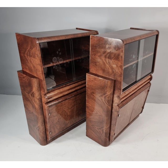 1940s Vintage Art Deco Bar Cabinets, 1940s, Set of 2 For Sale - Image 5 of 14