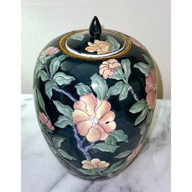 Mid 20th Century Mid Century Floral Porcelain Temple Jar For Sale - Image 5 of 8