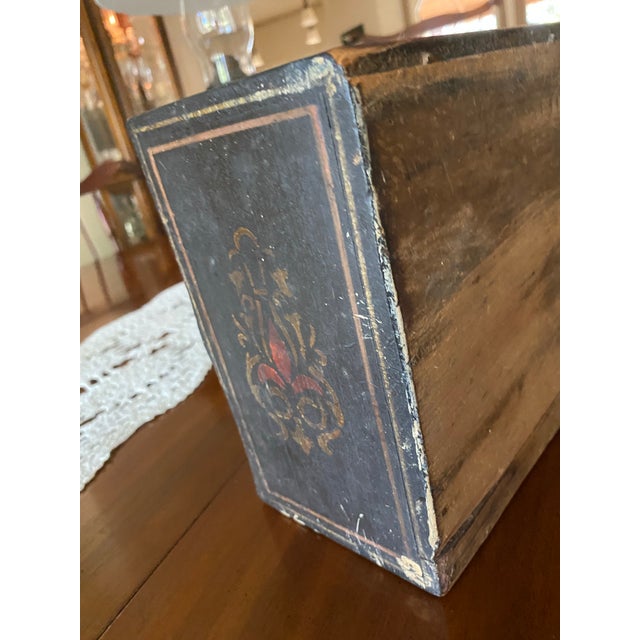 Folk Art Mid 18-19th Century Norwegian Silverware Box With Rosemalling For Sale - Image 3 of 5