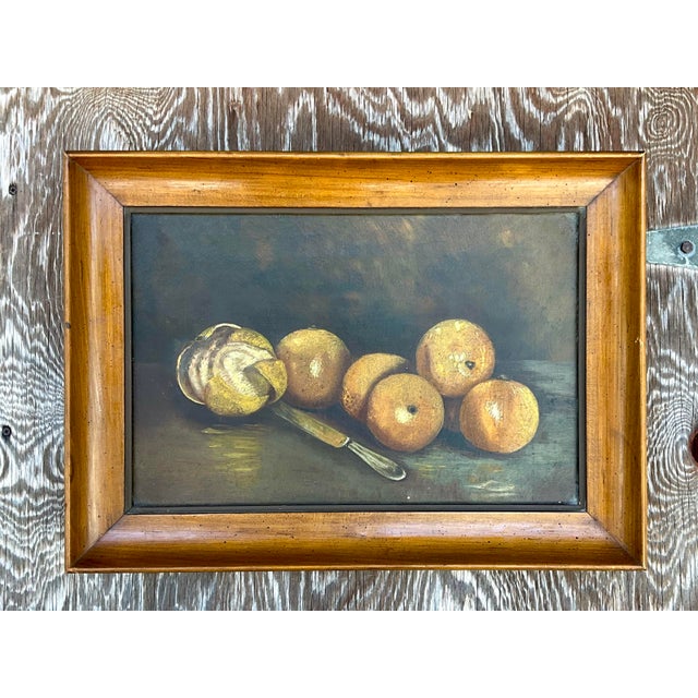 American Vintage Boho Original Still Life Oil Painting on Canvas For Sale - Image 3 of 5