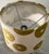 Mid-Century Modern Olive and Off-White Graphic Dot Spider-Fit Lampshade For Sale - Image 3 of 4
