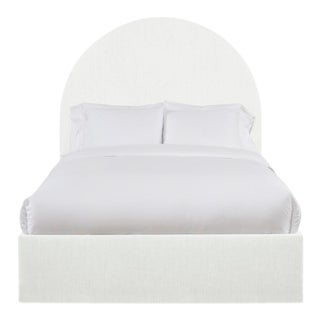 Poppy King Bedframe, Ivory Linen For Sale