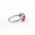 Metal Pear Cut Ruby and Diamond Trilogy Ring in 18k White Gold Size 7 For Sale - Image 7 of 12