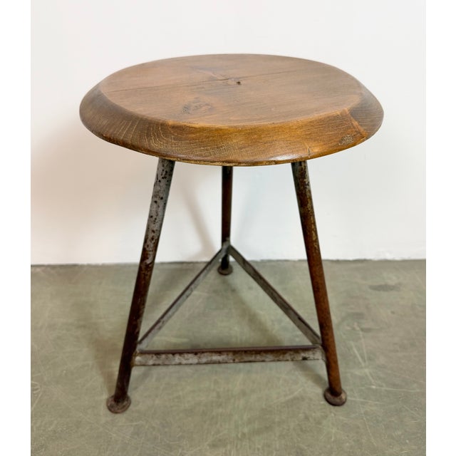 Industrial Grey Workshop Stool, 1960s For Sale - Image 14 of 18