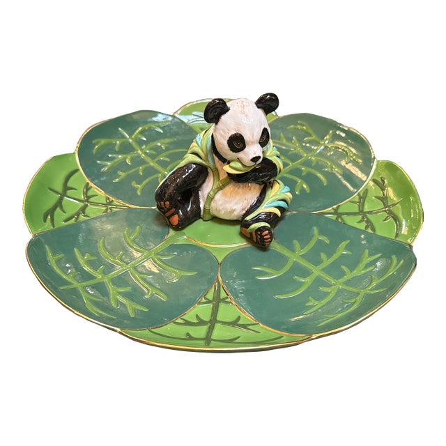 Lynn Chase Designs Panda Party Ceramic Plate, Circa 2004 For Sale