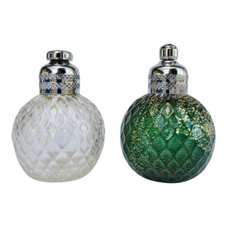 C1950's Italian Hand-Blown Barovier & Toso, Cross-Quilted Murano Salt & Pepper Shakers -Set For Sale