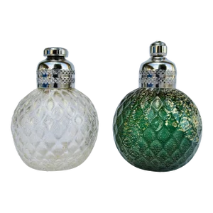 C1950's Italian Hand-Blown Barovier & Toso, Cross-Quilted Murano Salt & Pepper Shakers -Set