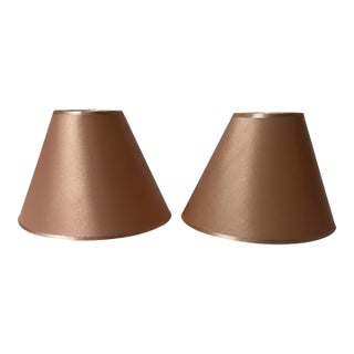 Small Blush Fabric Lampshades a Pair For Sale