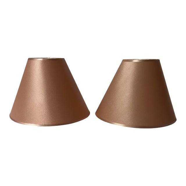 Small Blush Fabric Lampshades a Pair For Sale