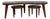 Mid Century Modern Embossed Leather and Teak Coffee Table and Matching Stools For Sale