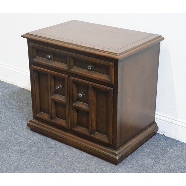CENTURY FURNITURE Mediterranean / Southwestern Style 26" Solid Oak? Cabinet Nightstand 24" High 26" Wide 17.25" Deep We...
