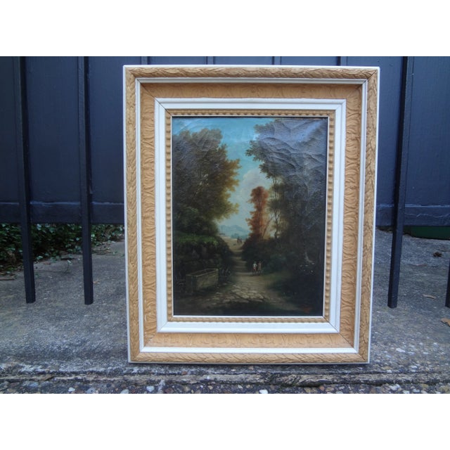 19th Century French Landscape Oil on Canvas Signed Pages For Sale - Image 12 of 12