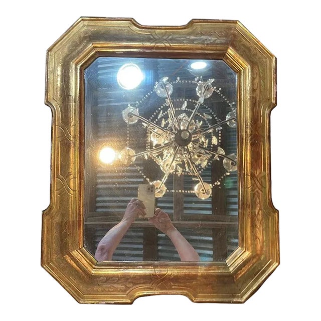 Antique Louis Philippe Gold Leaf Mirror | French Giltwood Wall Mirror, Circa 1860, Provence For Sale