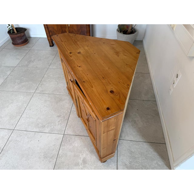 Rustic Corner Sideboard in Softwood For Sale - Image 5 of 11