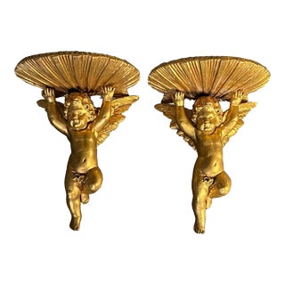 1920s Putti Wall Sconces - a Pair For Sale