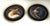 Pair of antique enamel medallion-shaped paintings depicting a bird and a multicolored fish. Signed by the Swiss enamel...