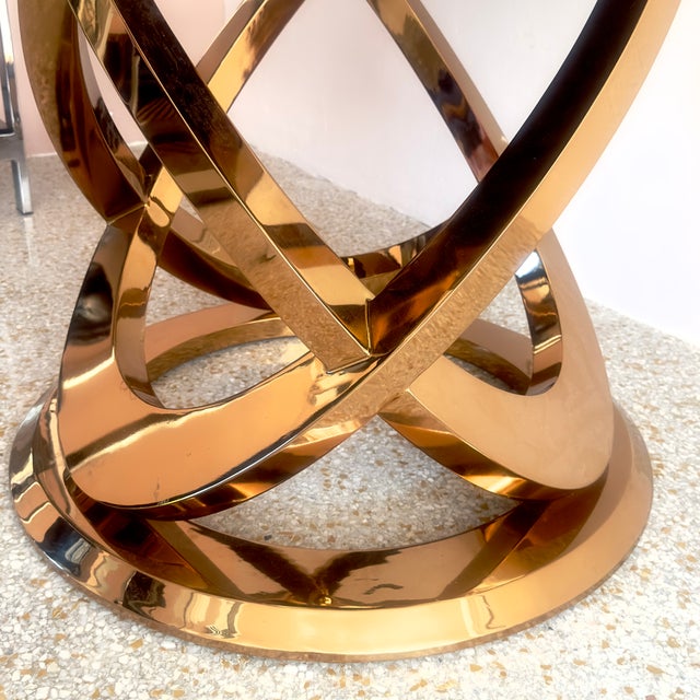 Stunning Tessellated Malachite Round Dining Table With Brass Base, Made in Italy For Sale - Image 14 of 15