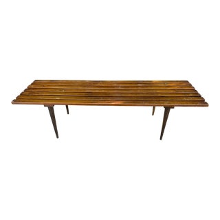 1960s Mid Century Slat Bench For Sale