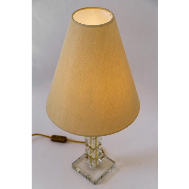 Big Glass Table Lamp with Fabric Shade by Bakalowits, Vienna, 1920s For Sale - Image 13 of 14