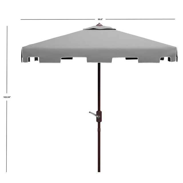 Contemporary Zimmerman 7.5 Square Umbrella - Gray/White For Sale - Image 3 of 4