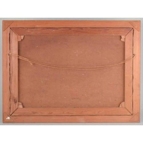 Ilio Giannaccini, Country Landscape with Road and Cart Driver, Oil on Canvas For Sale - Image 4 of 5