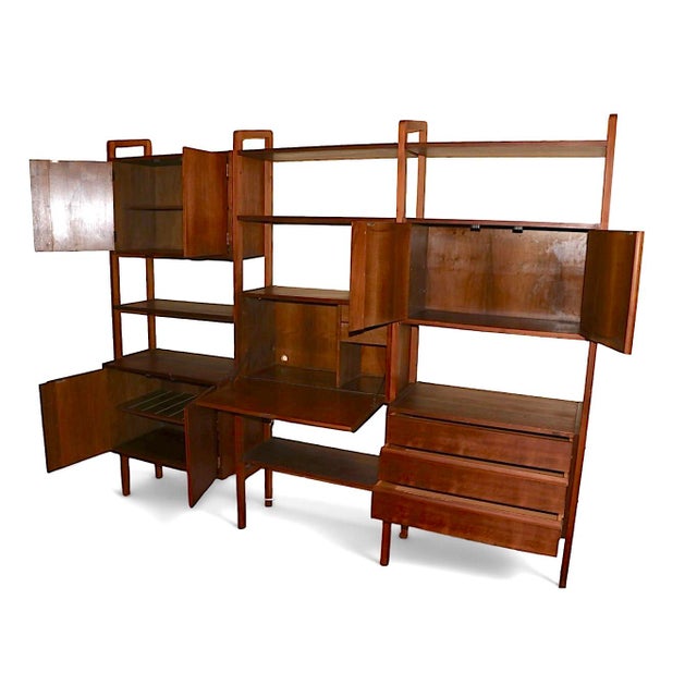 Freestanding Mid Century Danish Modern Style Wall Unit C. 1950/60's For Sale - Image 14 of 18