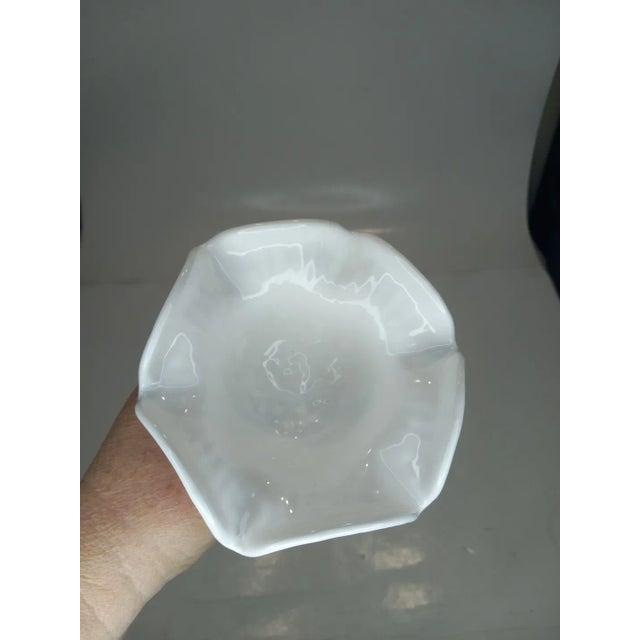 Indiana Milk Glass Ruffled Grape and Leaves Small Compote Sundae Dish 4.5 Tall. This pretty little dish is in great shape...