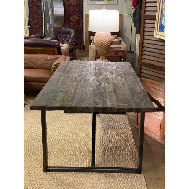 2000 - 2009 Timothy Oulton Sassafras & Iron Modern Dining Table For Sale - Image 5 of 13