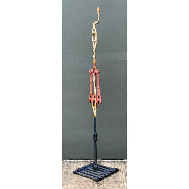 Vintage Industrial Welded Wrench Metal Sculpture For Sale In West Palm - Image 6 of 12
