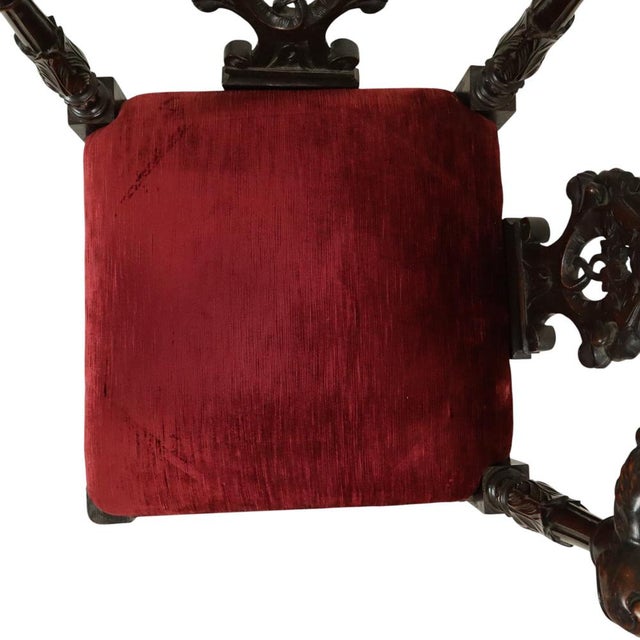 Black Antique Italian Oak Corner Chair, 1890s For Sale - Image 8 of 18