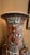 Chinese Pair of 4.6 Ft 20th-Century Monumental Vintage Chinese Rose Medallion Porcelain Palace Floor Vase & Carved Stand For Sale - Image 3 of 14