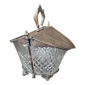 Victorian Silver and Crystal Candy Dish