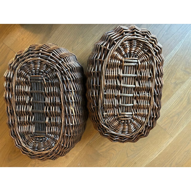 American Nantucket Wicker Bicycle Baskets-Pair For Sale - Image 3 of 3