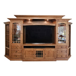 Large Custom Wall Unit Entertainment Center and Display Cabinet For Sale