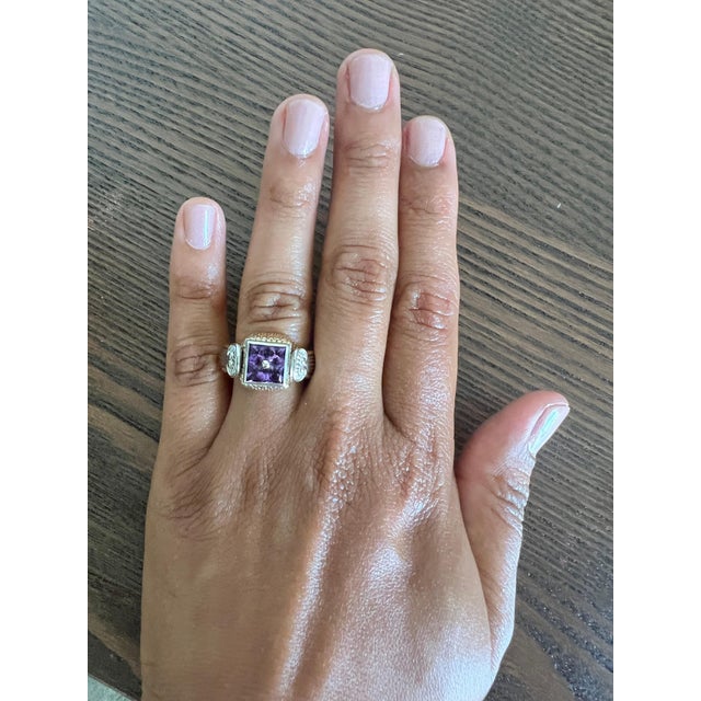 1.35 Carat Amethyst 14 Karat Yellow Gold Ring, Size 7 For Sale In Los Angeles - Image 6 of 6
