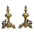 Antique French Baroque Brass Fireplace Andirons-Chenets, Pair For Sale