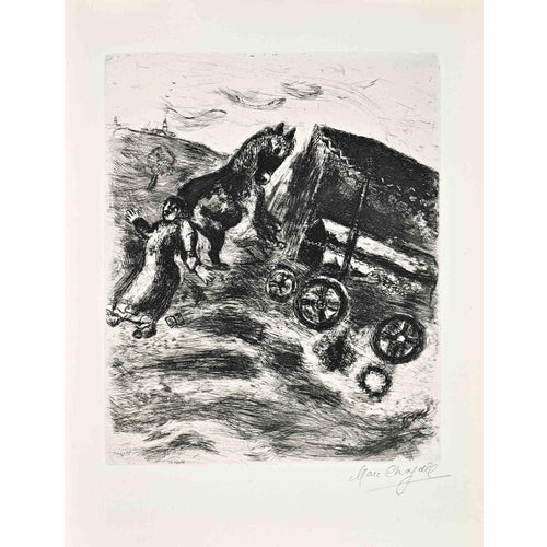 Marc Chagall, The Priest and the Dead Man, 1952, Etching For Sale