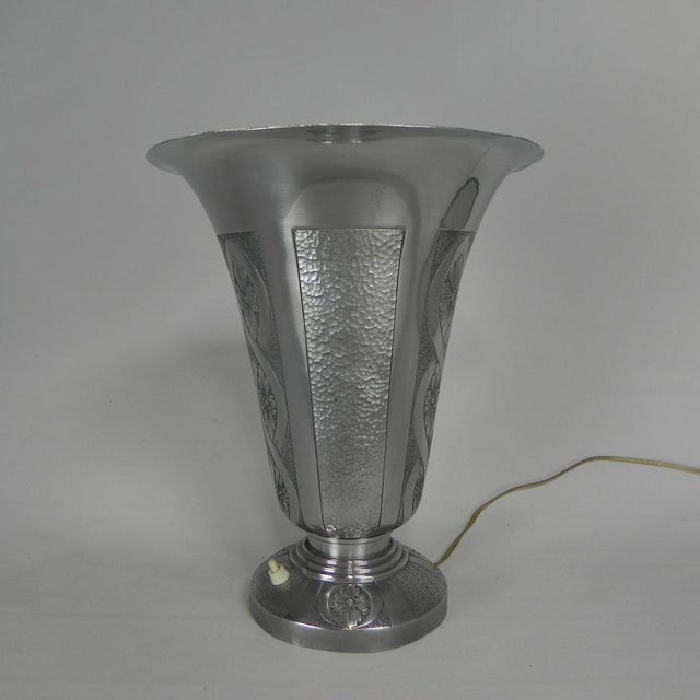 Art Deco Aluminium Uplight Table Lamp, 1930s For Sale - Image 4 of 18