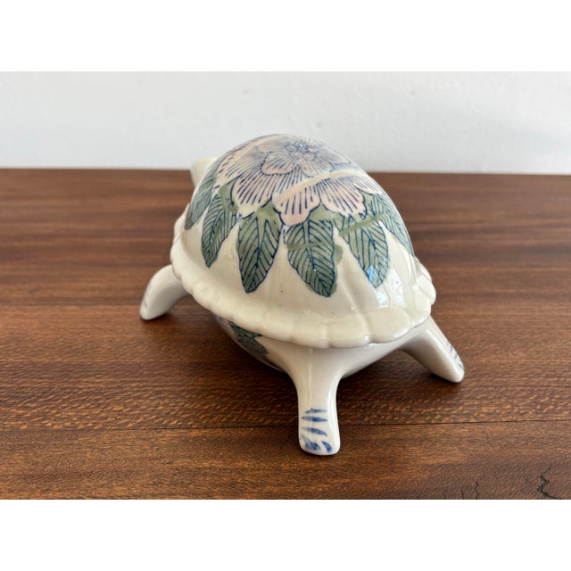 Ceramic 1980s Porcelain Lidded Turtle Box For Sale - Image 7 of 11