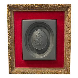 Framed Black Basalt Neoclassical Plaque in the Style of Wedgewood