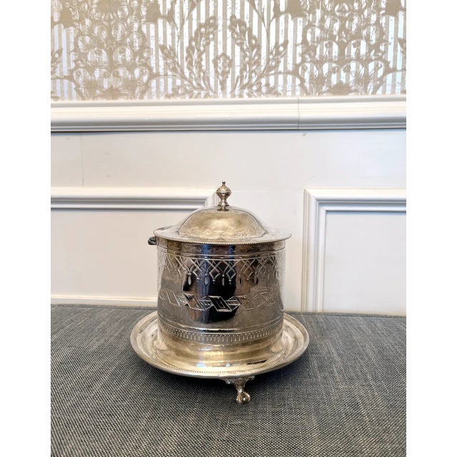 Metal 1950s Silverplate Biscuit Box For Sale - Image 7 of 7