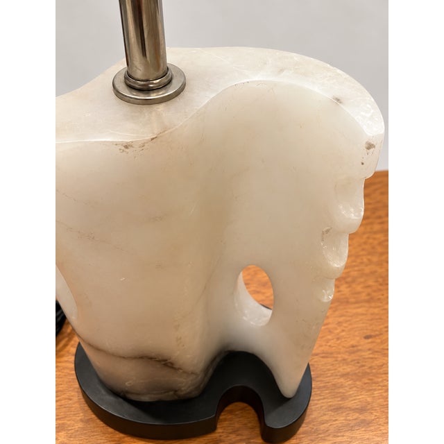 Stone 1960s Sculptural Alabaster Table Lamp For Sale - Image 7 of 9